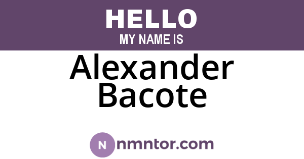 Alexander Bacote