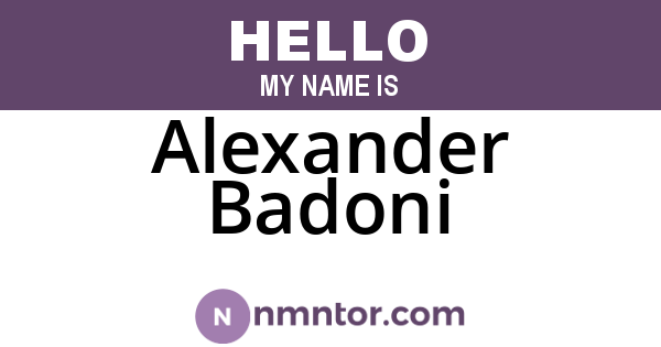 Alexander Badoni