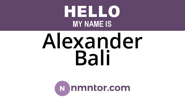 Alexander Bali