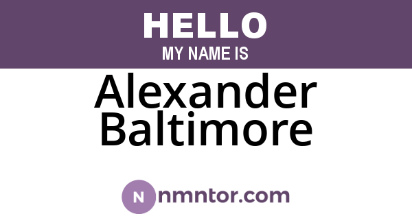 Alexander Baltimore