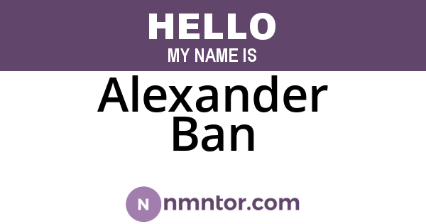 Alexander Ban