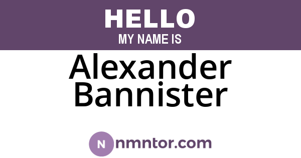Alexander Bannister