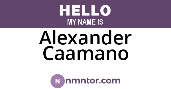 Alexander Caamano