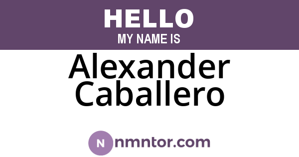 Alexander Caballero