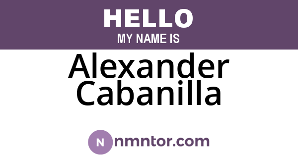 Alexander Cabanilla