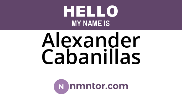 Alexander Cabanillas
