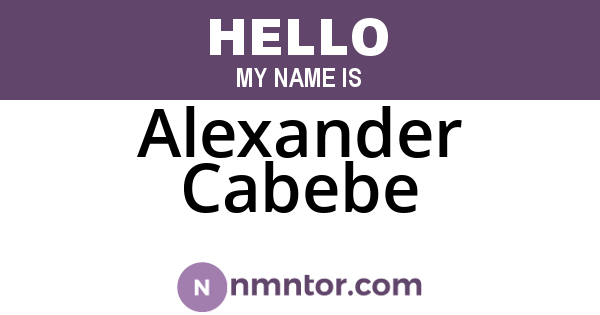 Alexander Cabebe