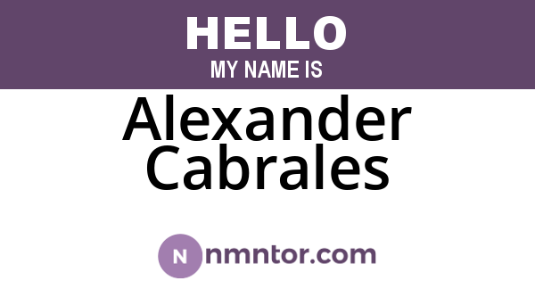 Alexander Cabrales