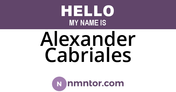 Alexander Cabriales