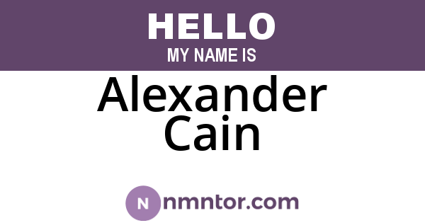 Alexander Cain