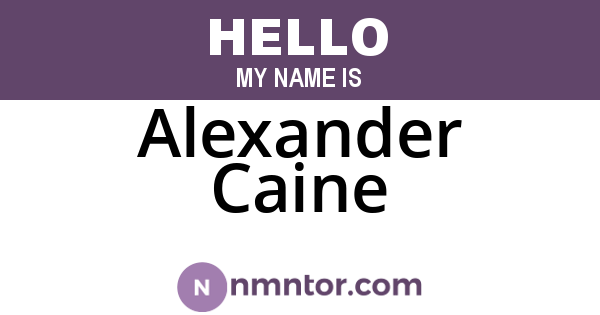 Alexander Caine