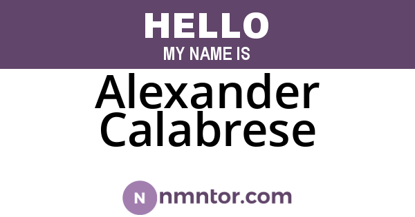 Alexander Calabrese