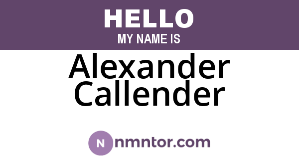 Alexander Callender