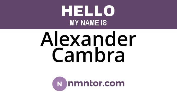 Alexander Cambra