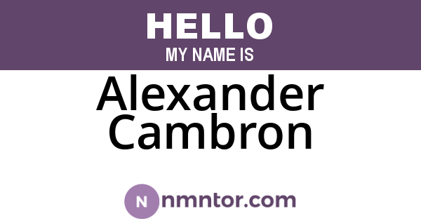 Alexander Cambron