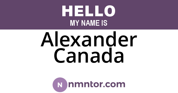 Alexander Canada