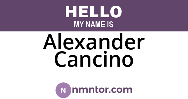 Alexander Cancino