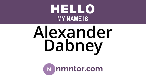Alexander Dabney