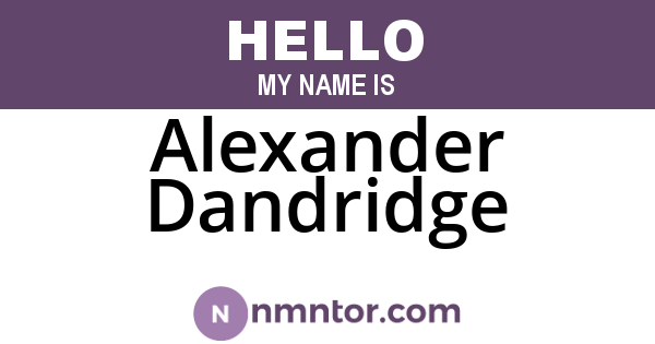 Alexander Dandridge
