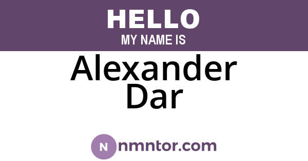 Alexander Dar