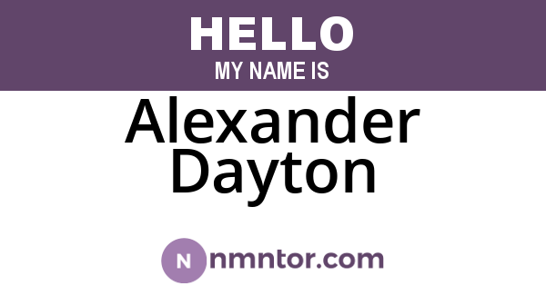 Alexander Dayton