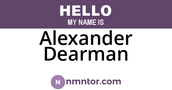 Alexander Dearman