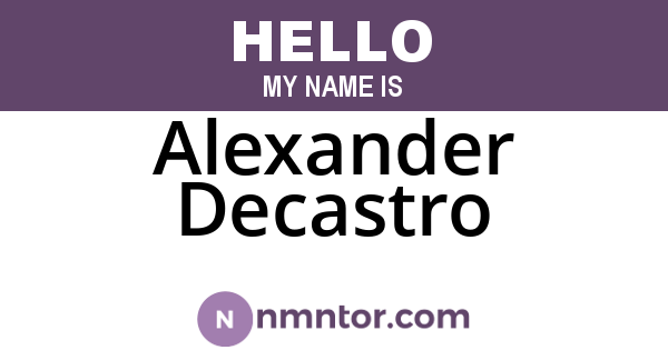 Alexander Decastro
