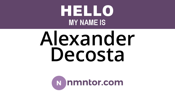 Alexander Decosta