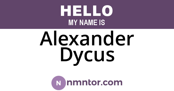 Alexander Dycus