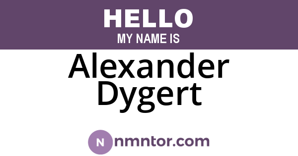 Alexander Dygert