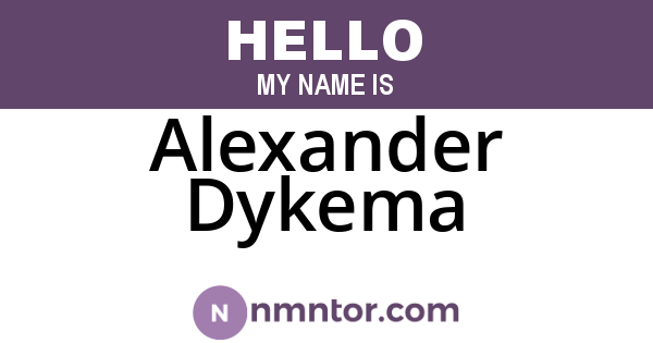 Alexander Dykema