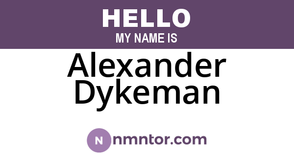 Alexander Dykeman