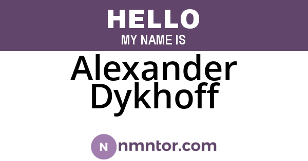 Alexander Dykhoff