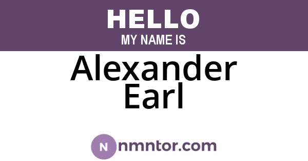 Alexander Earl