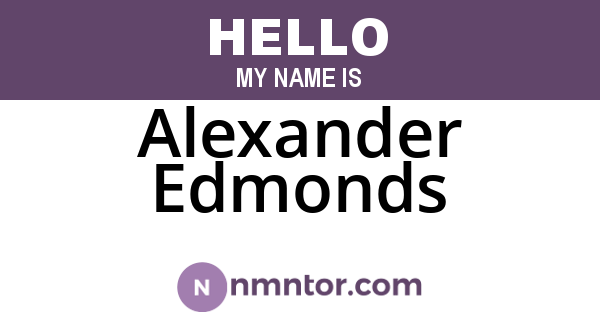 Alexander Edmonds