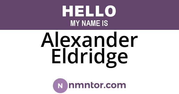 Alexander Eldridge