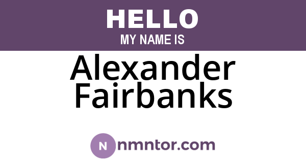 Alexander Fairbanks