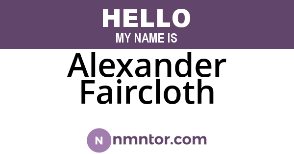 Alexander Faircloth