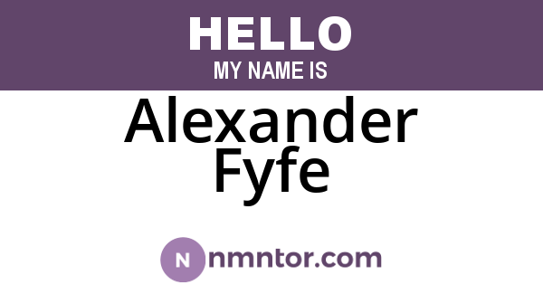 Alexander Fyfe