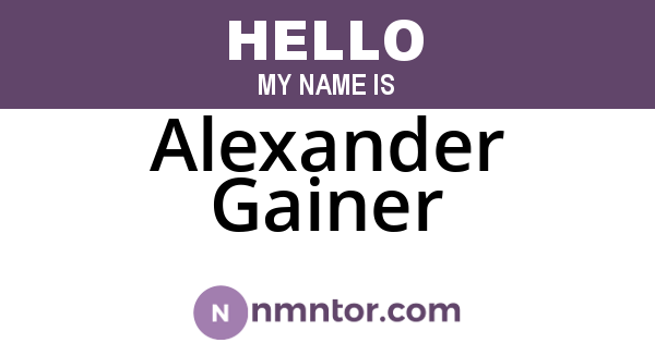 Alexander Gainer