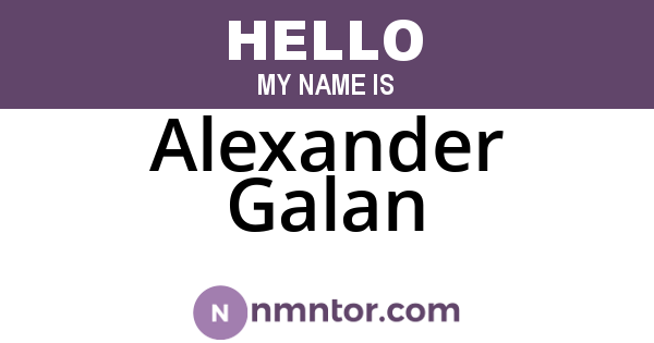 Alexander Galan