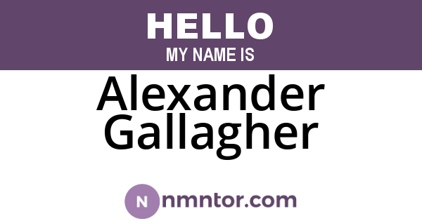 Alexander Gallagher
