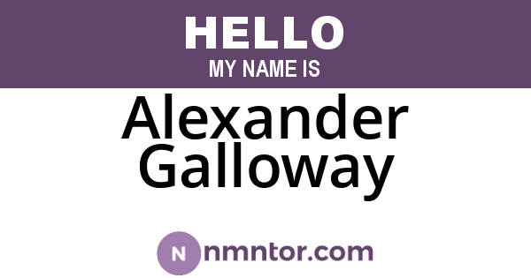 Alexander Galloway