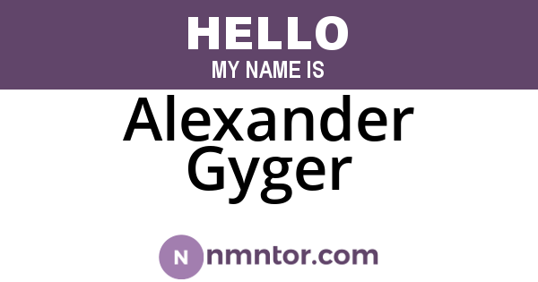 Alexander Gyger