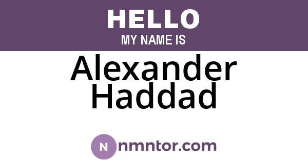 Alexander Haddad