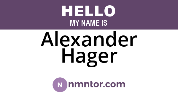Alexander Hager