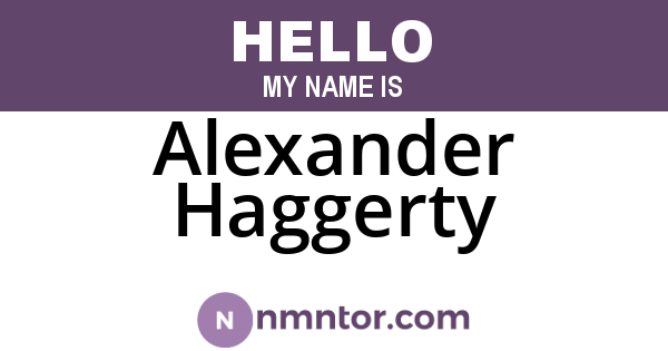 Alexander Haggerty