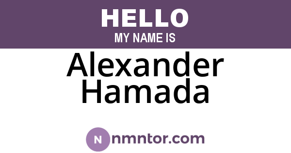 Alexander Hamada