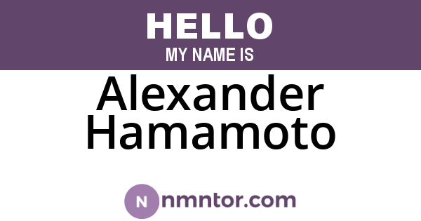 Alexander Hamamoto