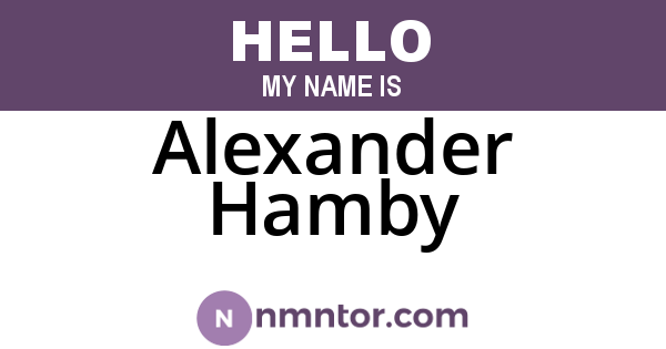 Alexander Hamby
